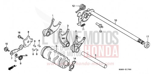 TAMBOUR DE CHANGEMENT/FOURCHETTE DE SELECTION CA125S de 1995